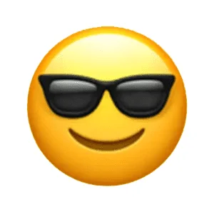 A smiling face with sunglasses emoji