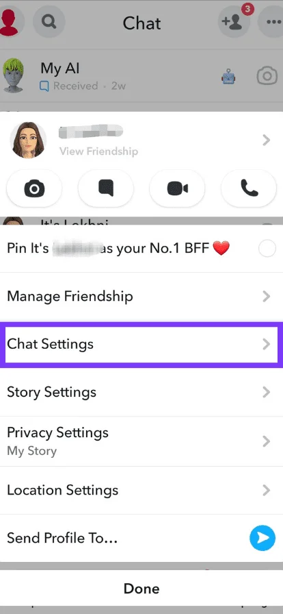 Click on chat settings