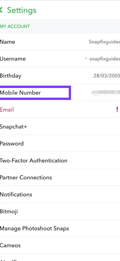 Tap on Mobile Number